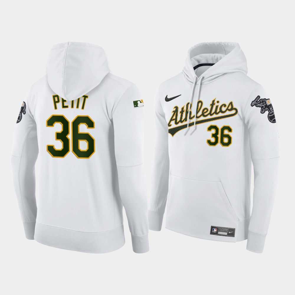Men Oakland Athletics 36 Petit white home hoodie 2021 MLB Nike Jerseys
